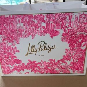 Lilly Pulitzer Pink and Gold Graphic Tote shopping bag